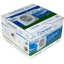 Monsoon  100mm 4" Bathroom Zone 1 IPX5 Silence Extractor Fan with Timer MONS100T