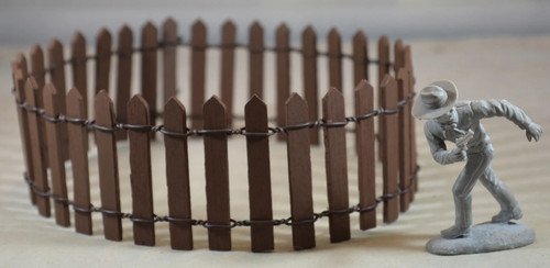Brown picket flexible fence - brown,