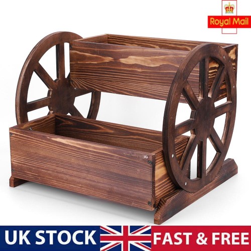 Wooden wagon planter box - wooden,