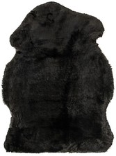 Black Jumbo Super Soft Short Wool American  Sheepskin Rug