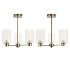 Set of 2 Antique Brass 3 Arm