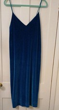 Zara Turquoise Velour Dress size M Womens Long