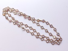 Retro Vintage Swarovski  Swan Aurora Borealis Bezel Set Necklace Matinee Length 