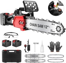 Electric Chainsaw, 12" Cordless Chain Saw 15m/s 2 5.0Ah Batteries. IB3.