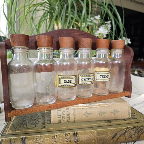 Vintage wooden spice rack 6 - vintage, &