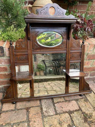 Victorian overmantle ornate - victorian,