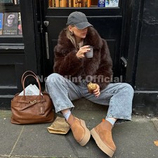 Women's Faux Fur Coat Burgundy