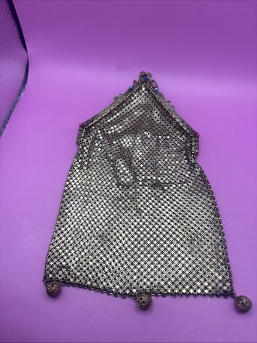Antique gold tone mesh evening - gold,