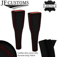 Red lux stitch leather - d,