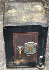 SUPERB  ANTIQUE FIRE RESISTANT SMALL HOME OFFICE SAFE  ORIGINAL PAINT