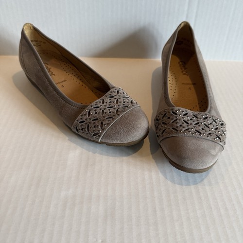 Gabor gray suede ballet - suede, flats