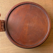 Artisan made turned wood lazy susan turntable 10 inches