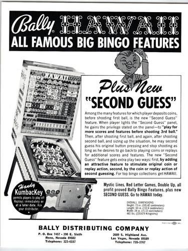 Bally hawaii pinball - bally, machine