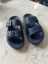 zara sliders uk 5 eu38 with double buckle blue