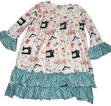 Pete & Lucy Girls Boutique Dress Size 4 /4T  New NWT Sewing Print