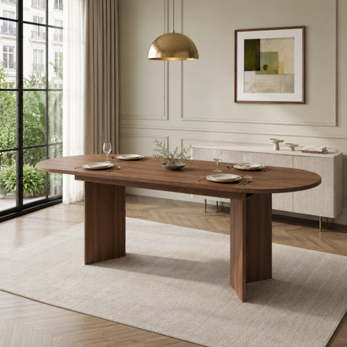 Oval wood extendable dining - oval,
