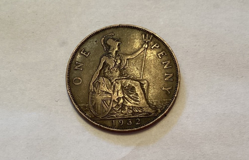 1932 one penny - penny, george