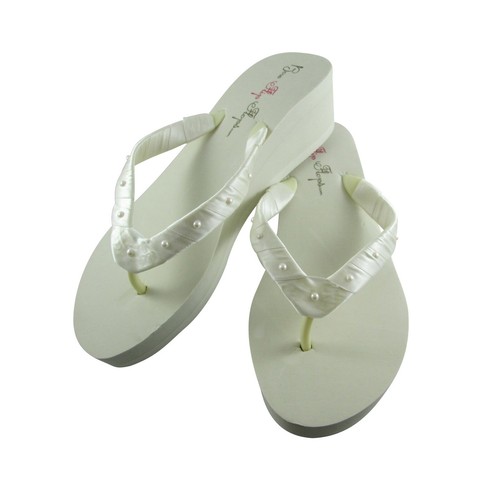 Ivory inch heel wedge - heel, flip