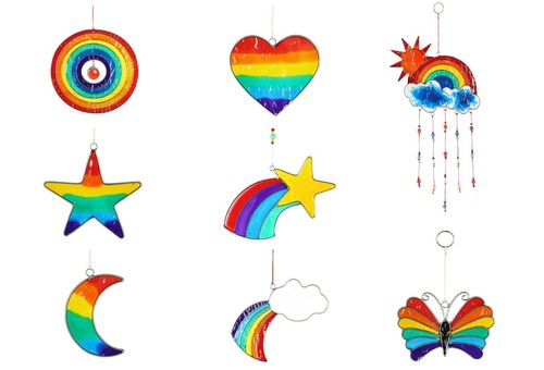 Rainbow shapes suncatcher - rainbow,