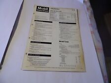Original 60's/70's vintage workshop Mobil data sheet poster Vauxhall Viva HB,GT
