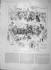 Original Old Antique Print