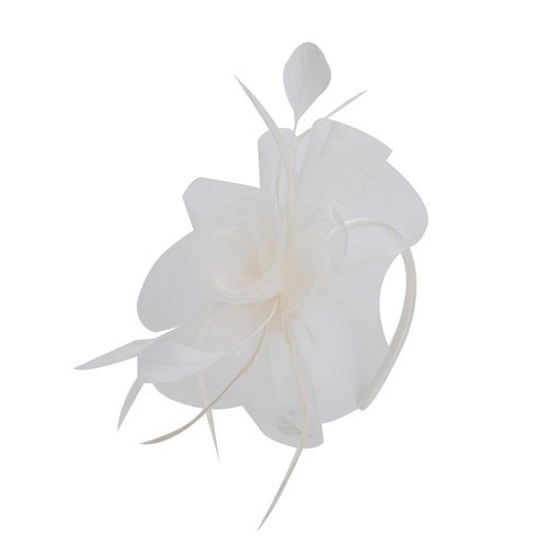 Ladies mesh net flower feather - flower,