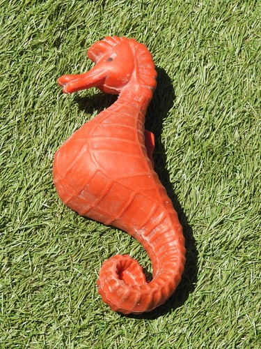 Red plastic vintage - , seahorse