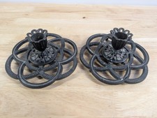 Vintage JZH Cast Iron Candle