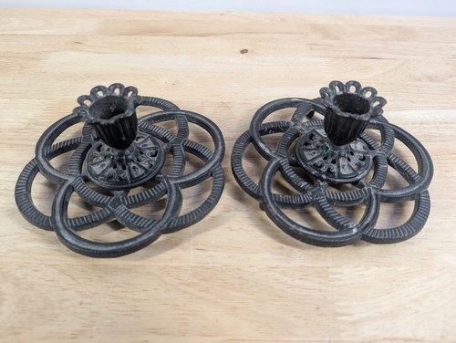 Vintage jzh cast iron candle - jzh,