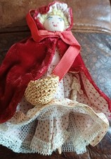Vintage Wooden Dolly Peg Doll little red riding hood?