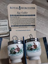 Royal Worcester Strawberry Fair Egg Coddlers Set of 2