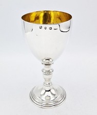 FINE GEORGIAN STERLING SILVER GILT WINE GOBLET / CUP London 1774