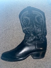 Tony Lama Men’s/Women’s Black Leather Cowboy Boots Size 8.5 UK  100% Leather 