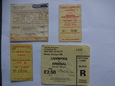 4 Liverpool Ticket Stubs - Cup