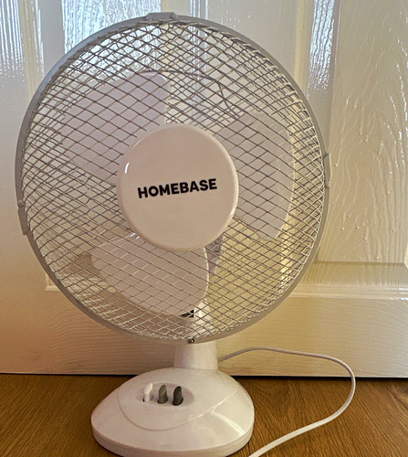 Homebase white table desk fan - white,