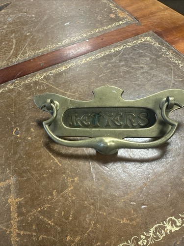 Antique brass letter box - brass,