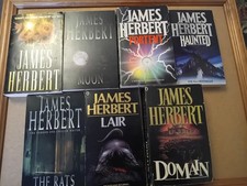 James Herbert Book Bundle, 7 Paperbacks Horror Rats Lair Domain Trilogy