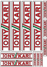 A4, 12x Tony Kart LAMINATED Self Adhesive Graphics, Sticker. Karting, F100.