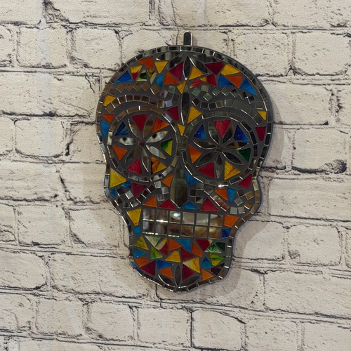 Rainbow skull mosaic tile - rainbow,