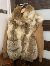 Real fox fur coat jacket size