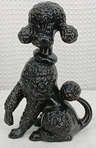 Mcm large black poodle ceramic - large,