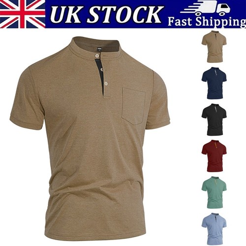 Men short sleeve - sleeve, henley