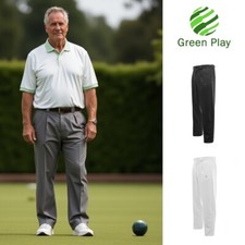 Green Play Men's Comfort-Fit Jersey Knit Professional Sports Bowling Trousers