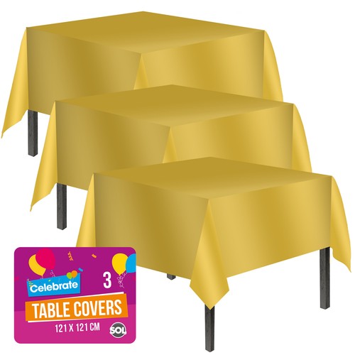 Gold plastic table - table, covers