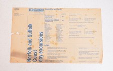 Railway Handbill BR (E) Norfolk & Suffolk Coast Day Excursions March 1965