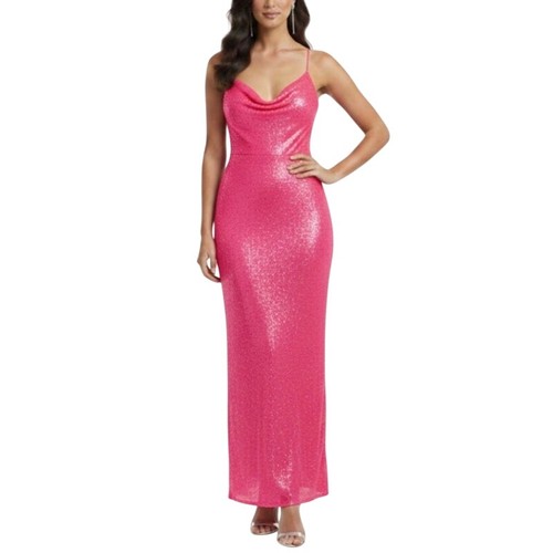 Aqua pink evening gown - pink,