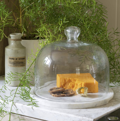 Glass cloche white - glass,