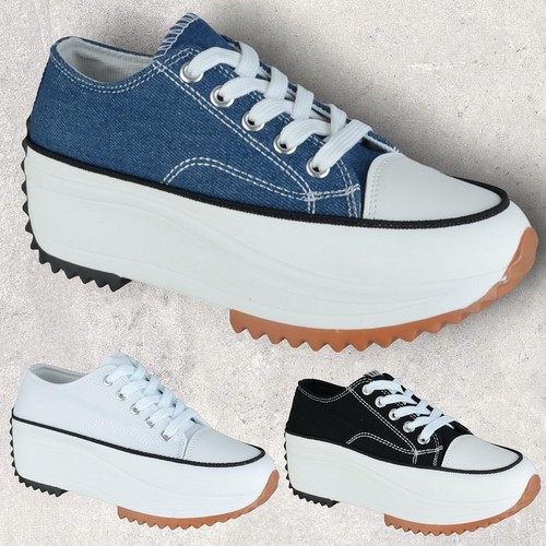 Womens ladies canvas flatform - womens,