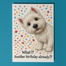 Westie Terrier Dog - Don’t Look Away  Birthday Card Envelope - Personalised card
