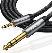 POSUGEAR 3.5mm Jack to 6.35mm Jack Audio Cable, Gold-Plated TRS /TS A-tangle 2M
